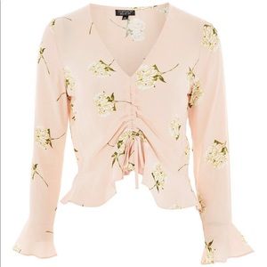 NWT Topshop Ruched Floral Blouse